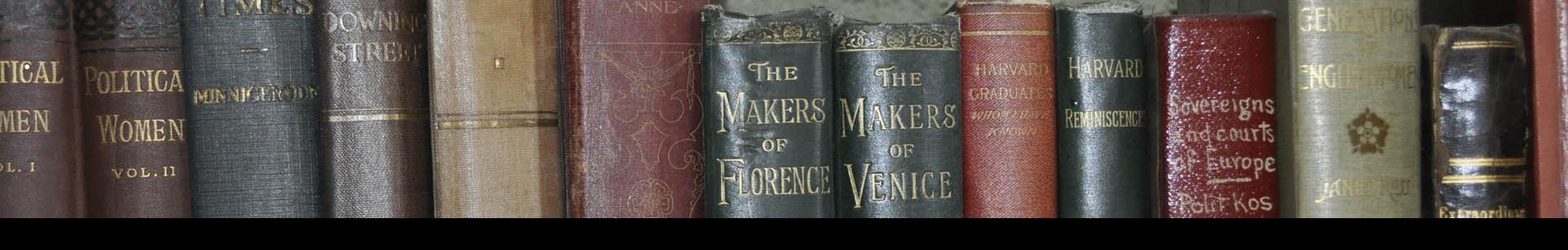 Old Library Books on a Shelf